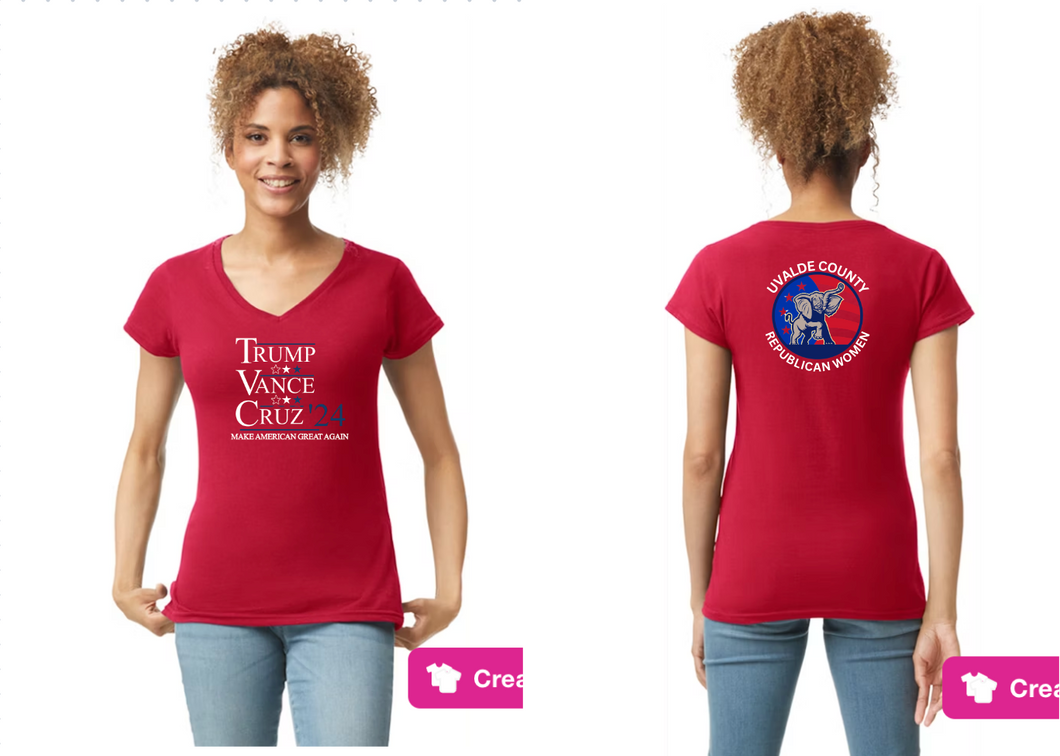 Uvalde County Republican Women Trump Train Support Shirt