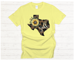 Texas Cow Print Sunflower tee