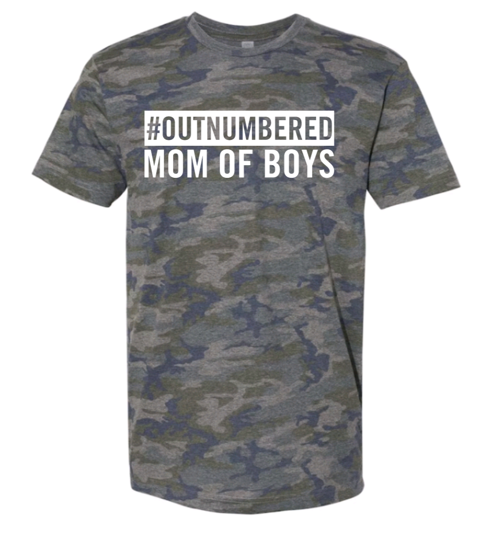 Outnumbered Mom Of Boys Tee